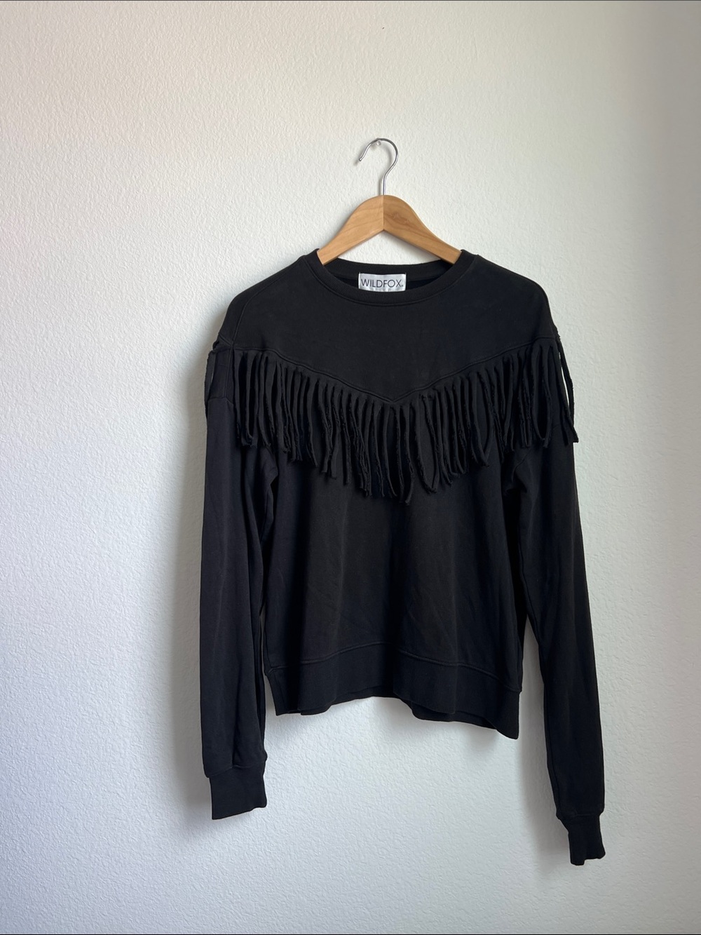 Wildfox Fringe Sweatshirt Black Small